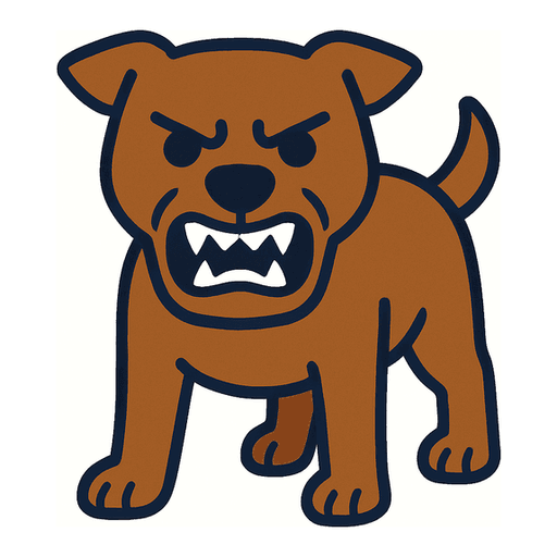 an angry dog snarling with bared teeth