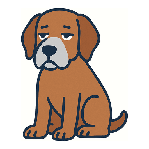 an old brown dog with a grey muzzle
