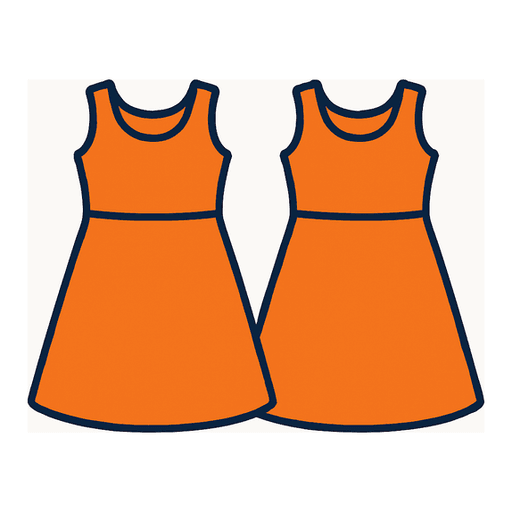 two orange dresses