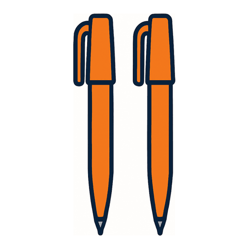 two orange pens