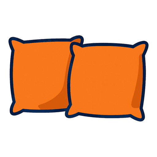 two orange pillows