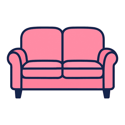 a pink sofa