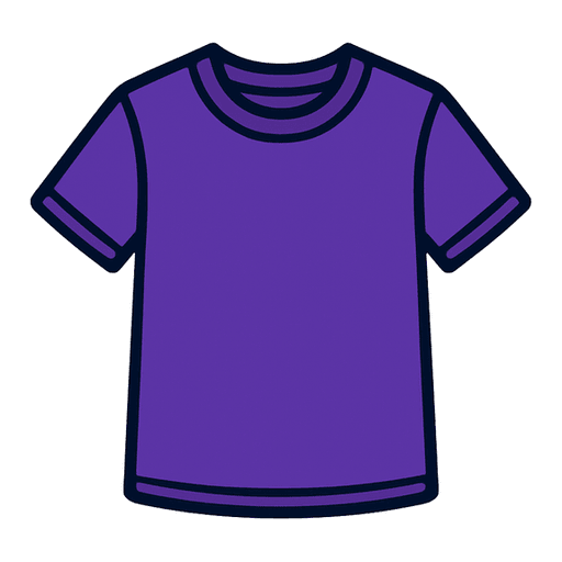 a purple t-shirt