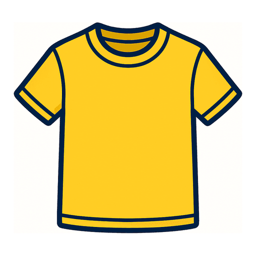 a yellow t-shirt