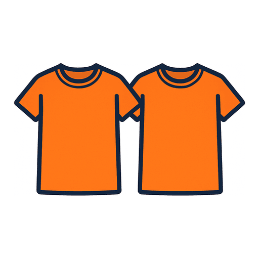 two orange t-shirts