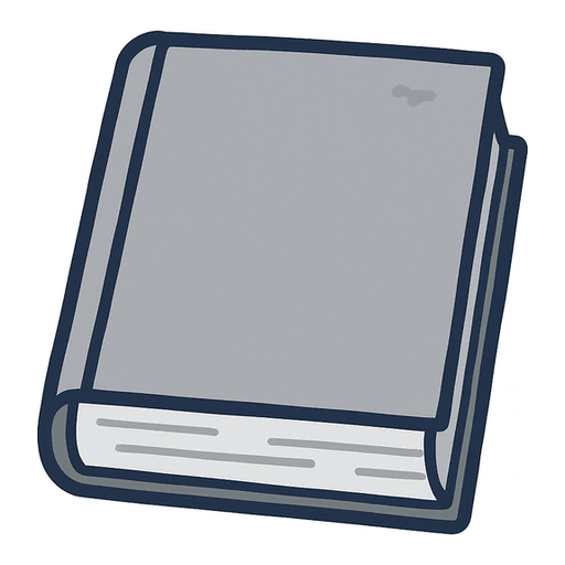 a thick plain grey book, closed