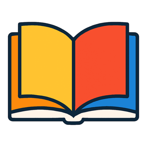 an open book with bright colourful pages