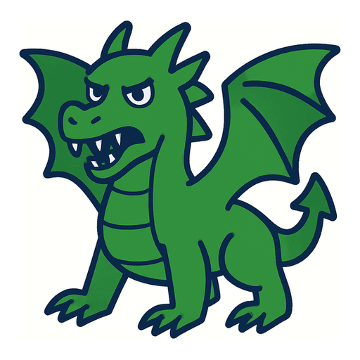 a fierce dragon with sharp teeth
