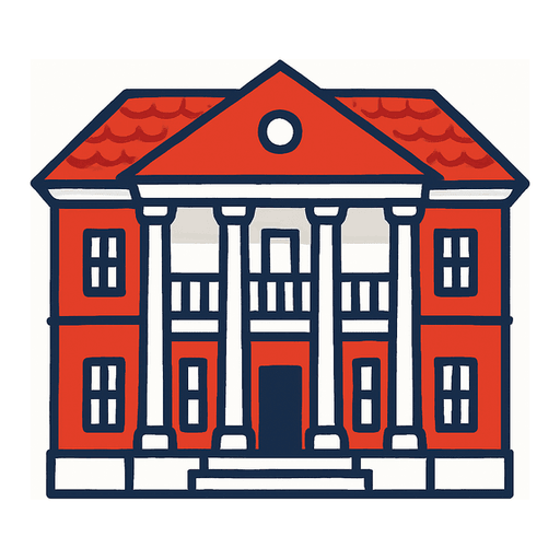 a grand mansion with tall columns